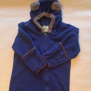 Cozy Blue Kids Jacket with Bear Ears